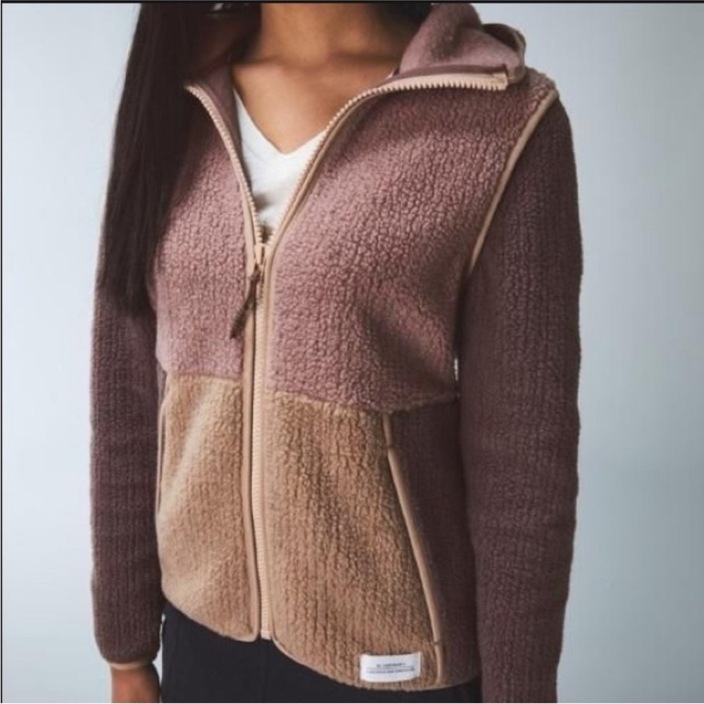REI Co-op Sherpa Jacket Fleece Hoodie‎ Sweatshirt Coat Desert Blush Tan XL